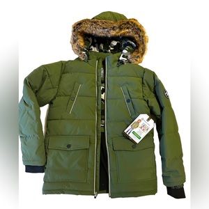 Boy's Ultimate Parka Jacket Removable Hood Wind Resistant 14/16 Member's Mark